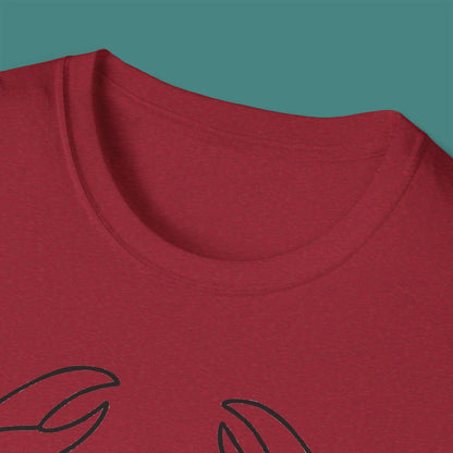 Minimalist Line Art Crab Unisex T-Shirt