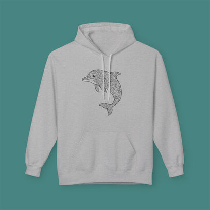 Intricate Mandala Dolphin Fleece Unisex Hoodie