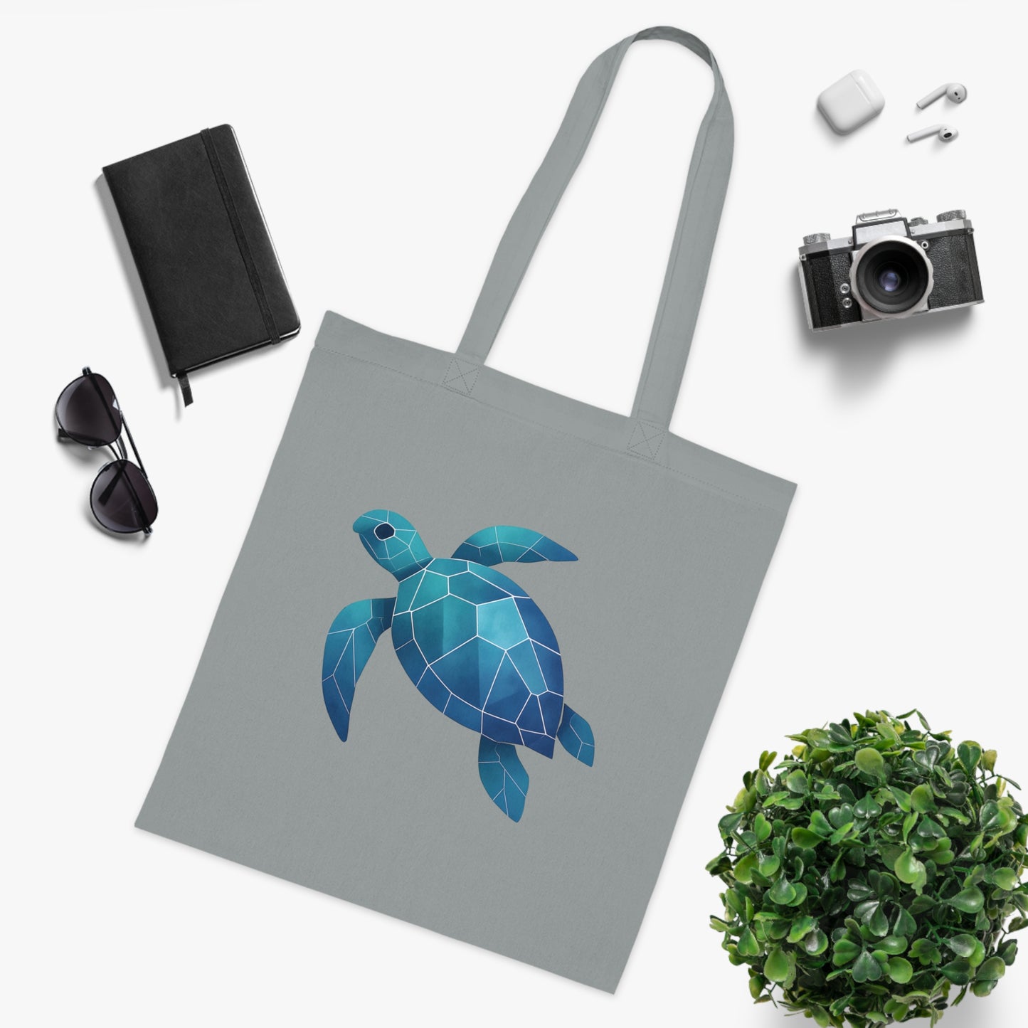 Geometric Polygon Turtle Tote Bag