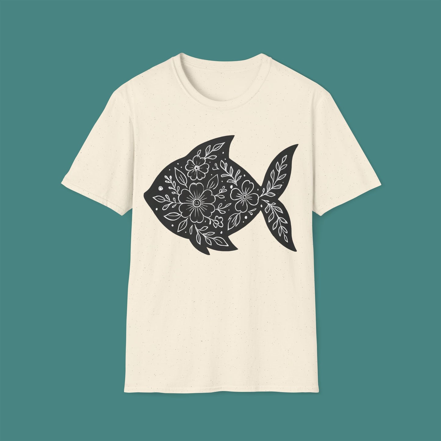Floral Fish Silhouette Unisex T-Shirt