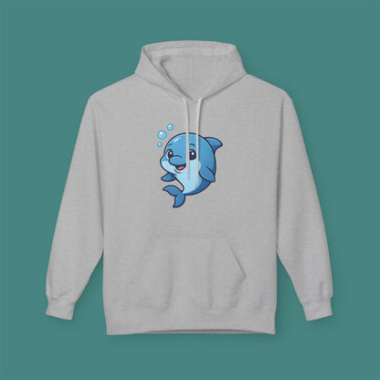 Cartoon Cute Dolphin Fleece Unisex Hoodie