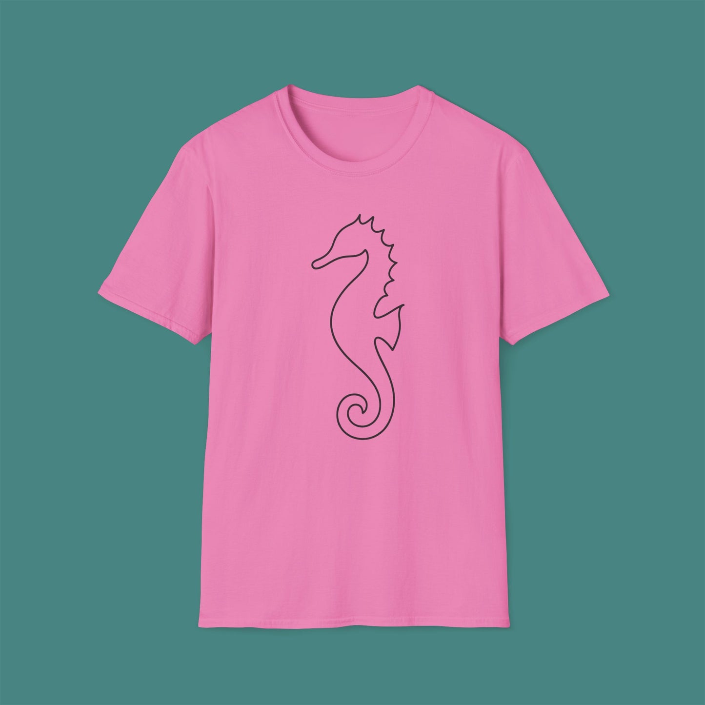 Minimalist Line Art Seahorse Unisex T-Shirt