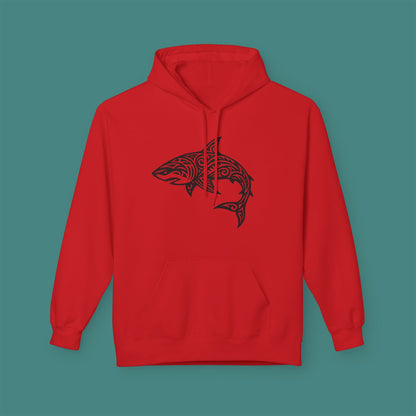Tribal Tattoo Shark Fleece Unisex Hoodie