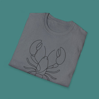 Minimalist Line Art Lobster Unisex T-Shirt