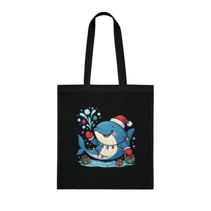 Christmas Whale Tote Bag