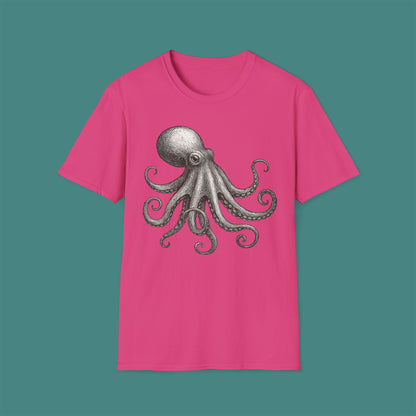 Vintage Etching Octopus Unisex T-Shirt