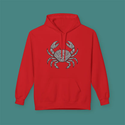 Intricate Mandala Crab Fleece Unisex Hoodie