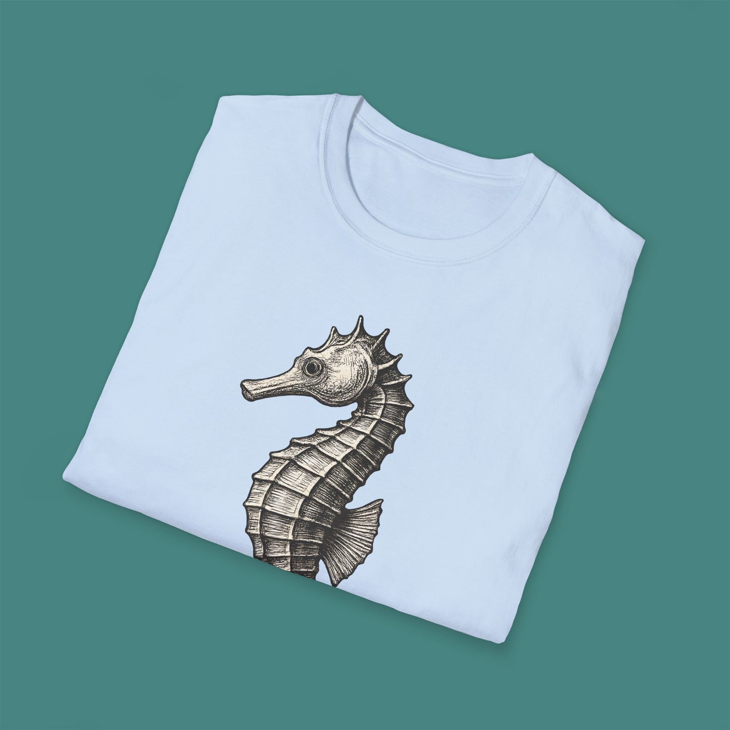 Vintage Etching Seahorse Unisex T-Shirt
