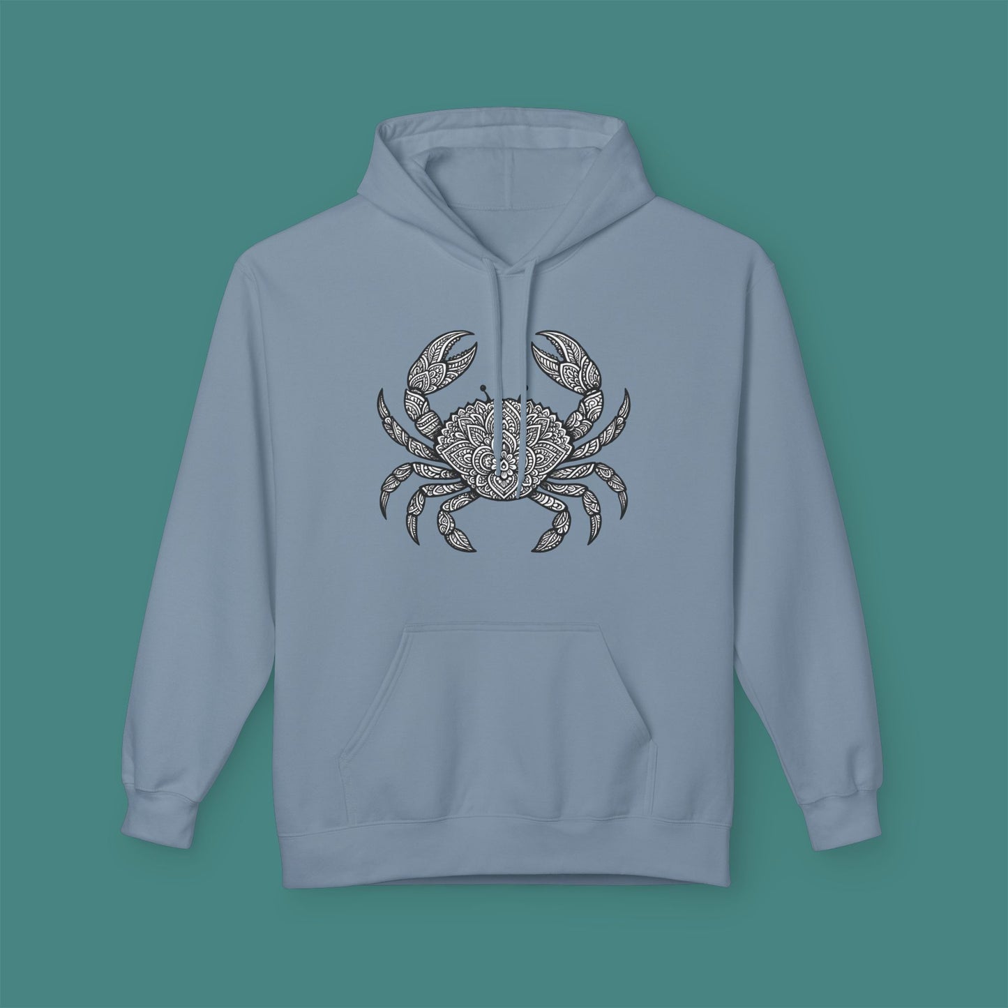 Intricate Mandala Crab Fleece Unisex Hoodie