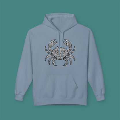 Intricate Mandala Crab Fleece Unisex Hoodie