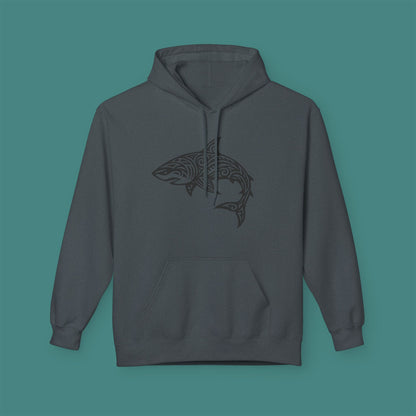 Tribal Tattoo Shark Fleece Unisex Hoodie