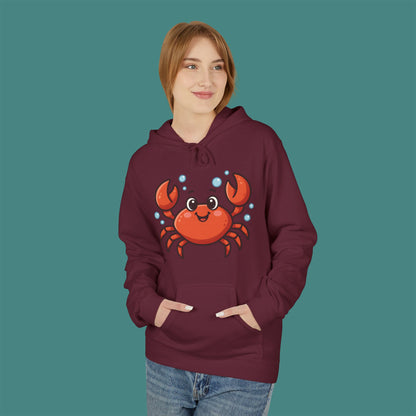 Cartoon Cute Crab Fleece Unisex Hoodie