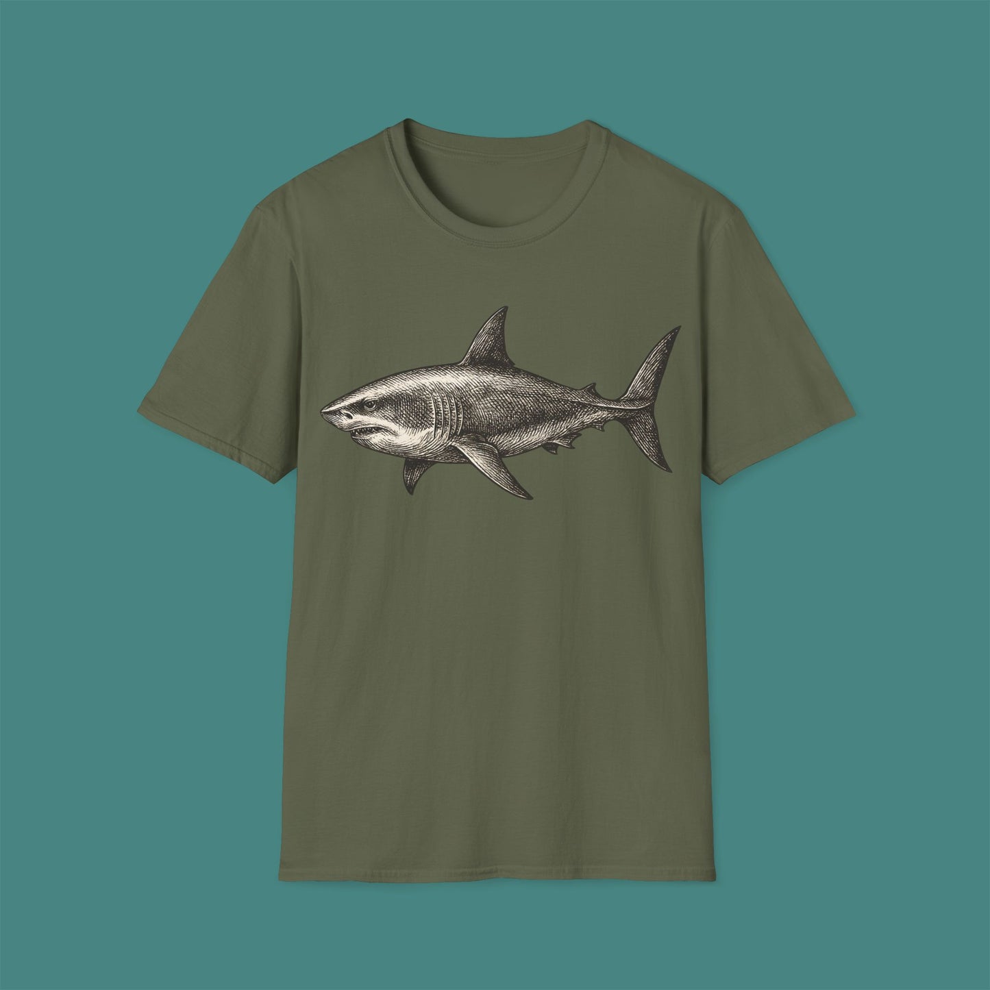 Vintage Etching Shark Unisex T-Shirt