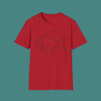 Minimalist Line Art Fish Unisex T-Shirt