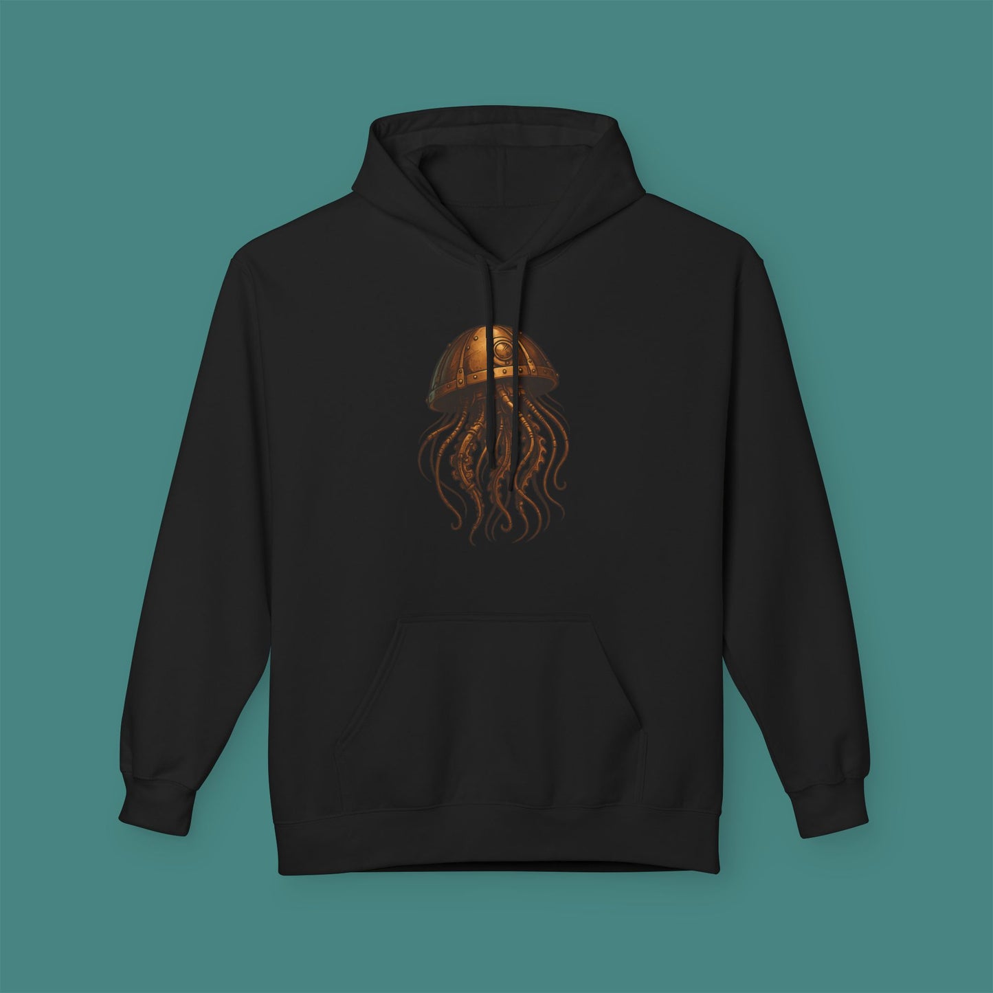 Steampunk Mechanical Jellyfish Fleece Unisex Hoodie
