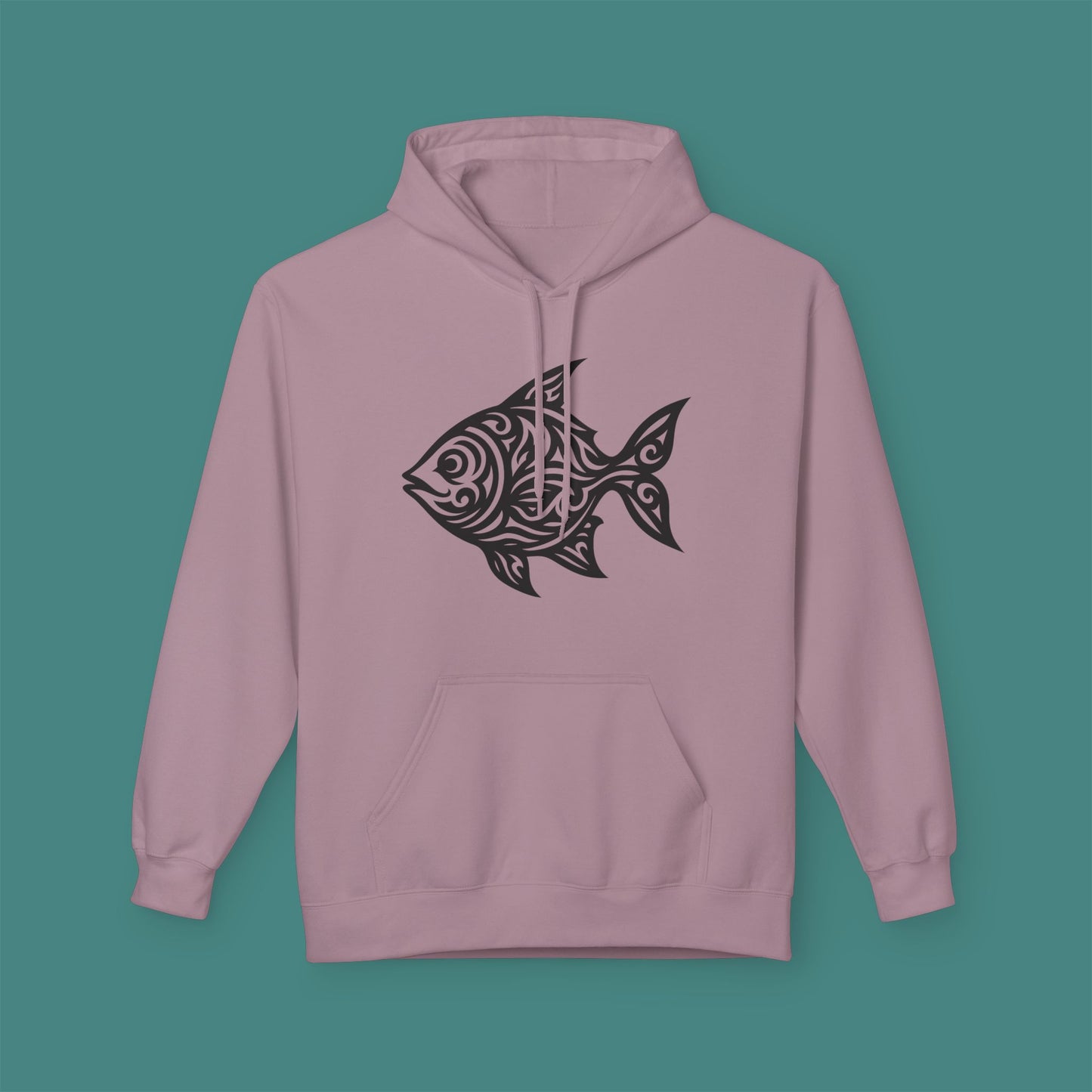 Tribal Tattoo Fish Fleece Unisex Hoodie