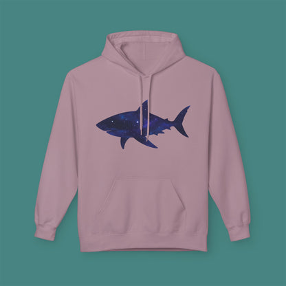Cosmic Galaxy Shark Fleece Unisex Hoodie