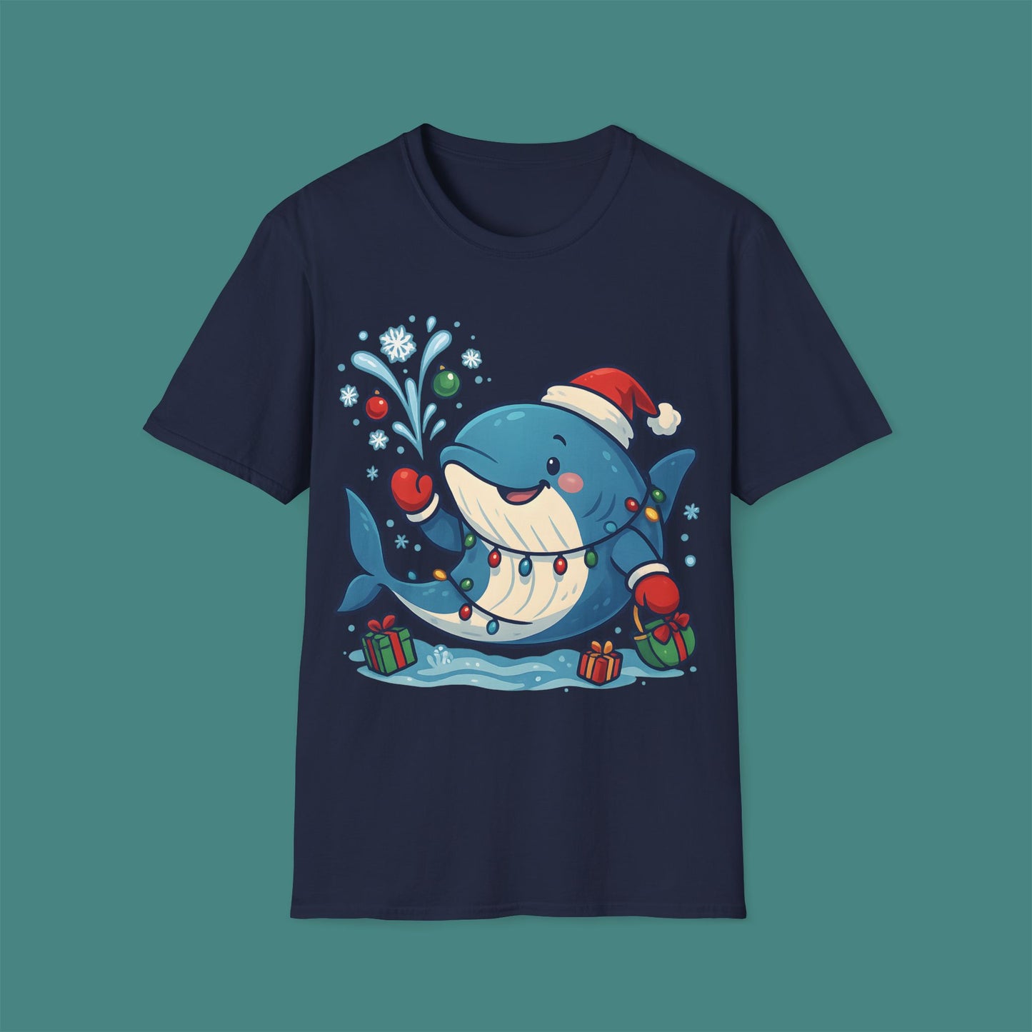 Christmas Whale Unisex T-Shirt