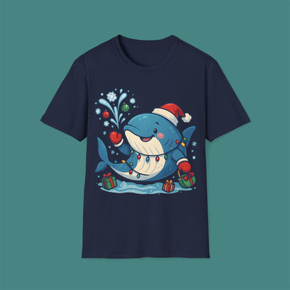 Christmas Whale Unisex T-Shirt
