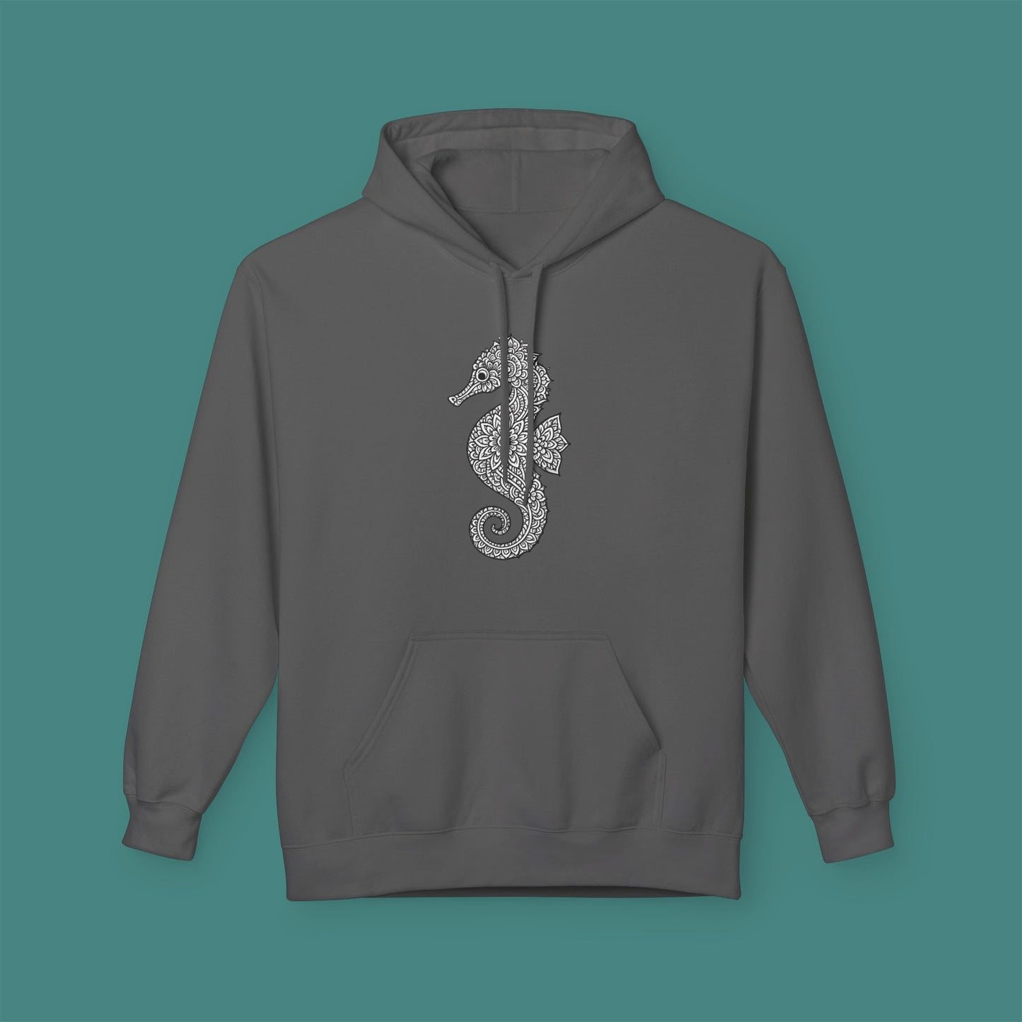 Intricate Mandala Seahorse Fleece Unisex Hoodie