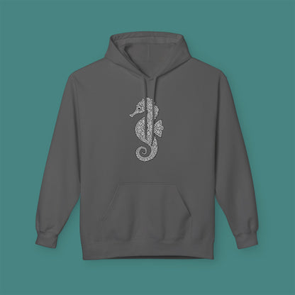 Intricate Mandala Seahorse Fleece Unisex Hoodie