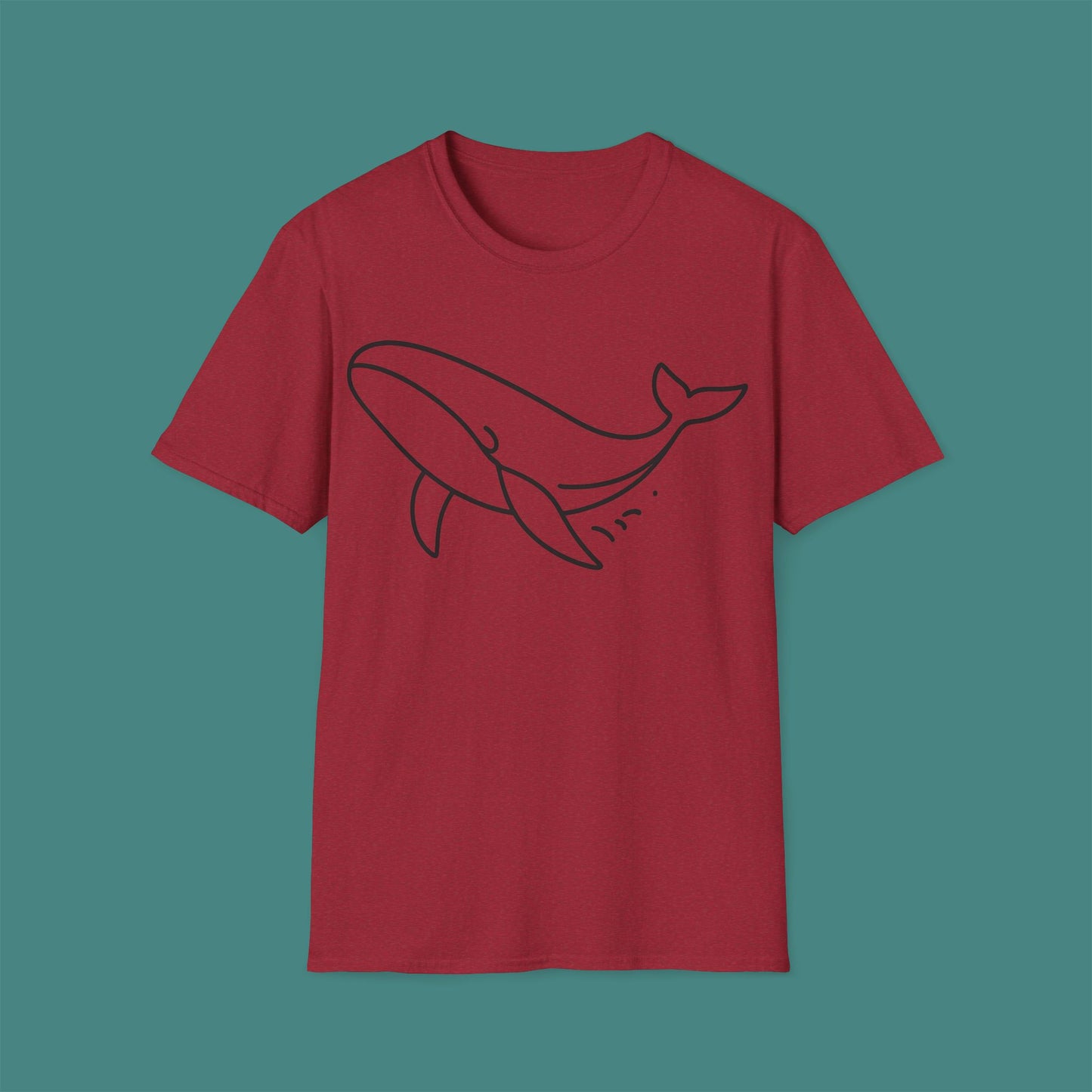 Minimalist Line Art Whale Unisex T-Shirt