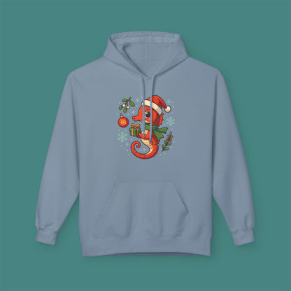Christmas Seahorse Fleece Unisex Hoodie