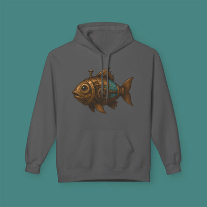Steampunk Mechanical Fish Fleece Unisex Hoodie
