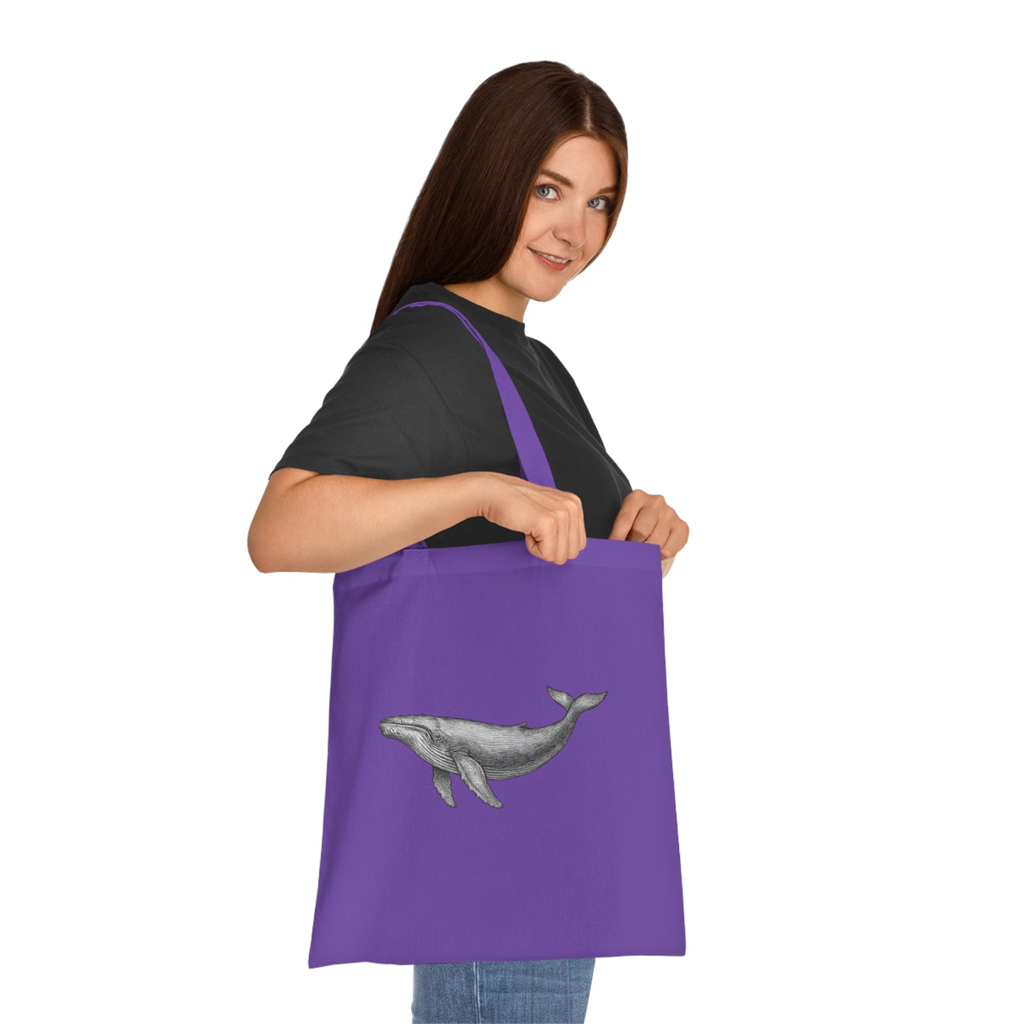 Vintage Etching Whale Tote Bag
