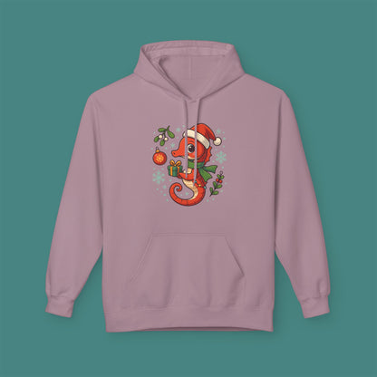 Christmas Seahorse Fleece Unisex Hoodie