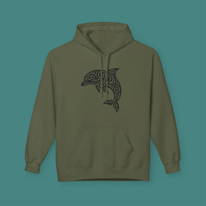 Tribal Tattoo Dolphin Fleece Unisex Hoodie
