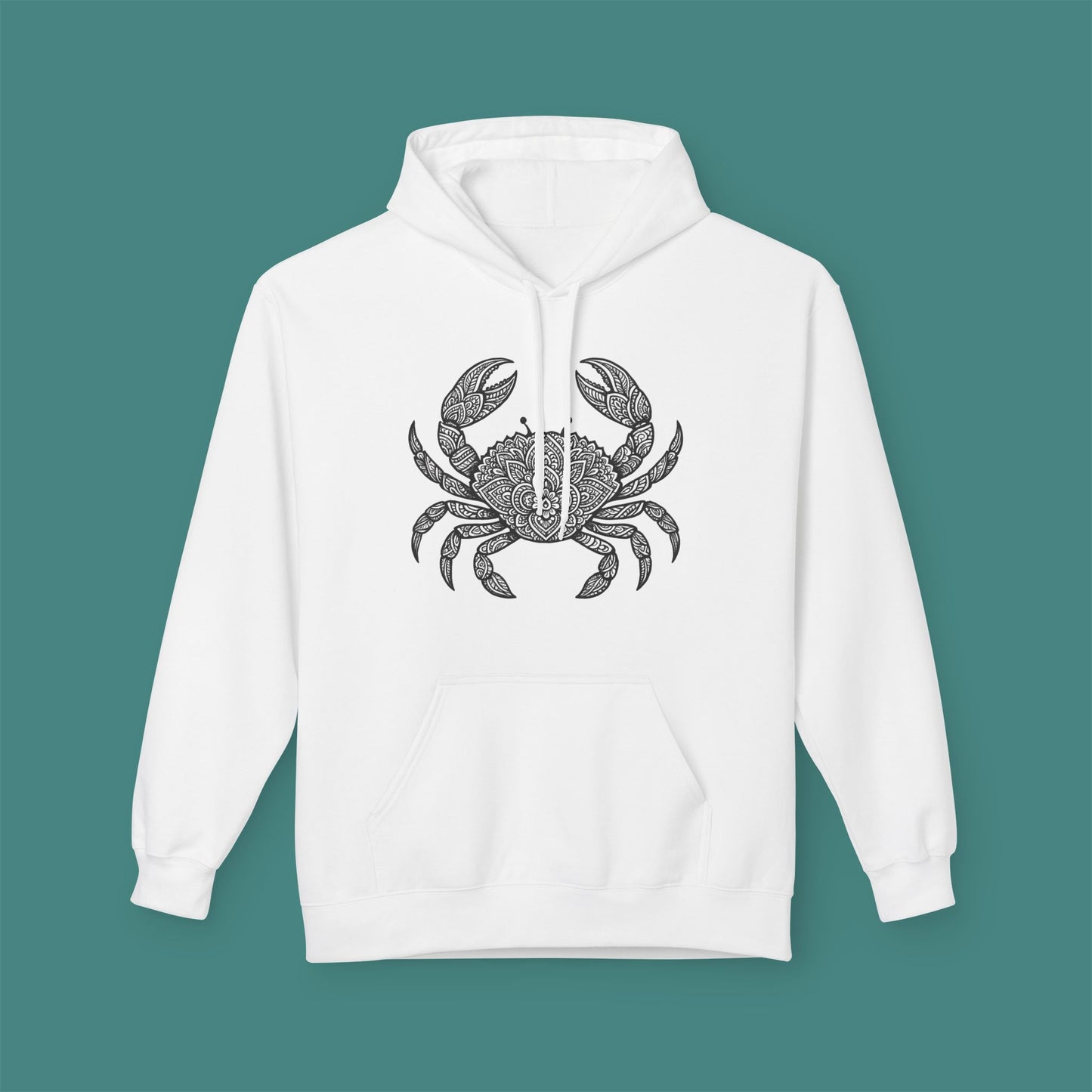 Intricate Mandala Crab Fleece Unisex Hoodie