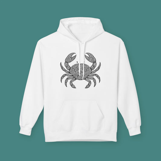 Intricate Mandala Crab Fleece Unisex Hoodie