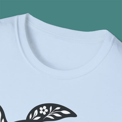 Floral Turtle Silhouette Unisex T-Shirt