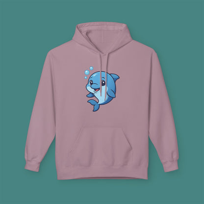 Cartoon Cute Dolphin Fleece Unisex Hoodie