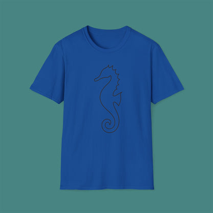 Minimalist Line Art Seahorse Unisex T-Shirt