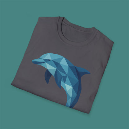 Geometric Polygon Dolphin Unisex T-Shirt