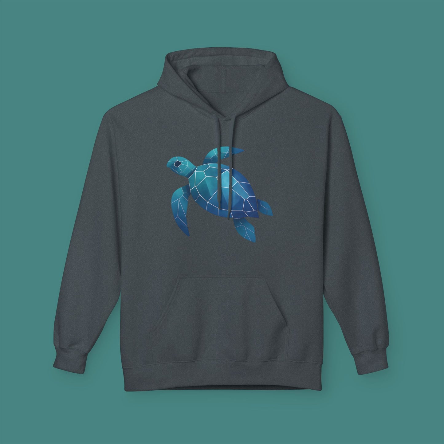 Geometric Polygon Turtle Fleece Unisex Hoodie