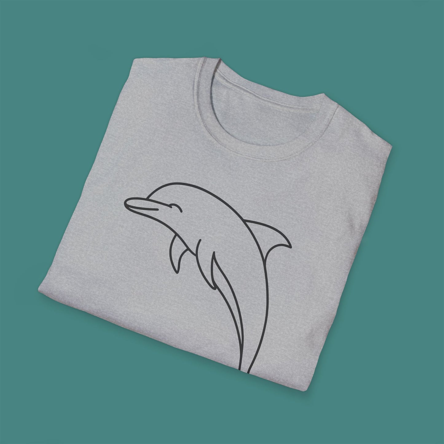 Minimalist Line Art Dolphin Unisex T-Shirt