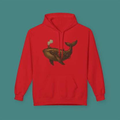 Steampunk Mechanical Whale Fleece Unisex Hoodie