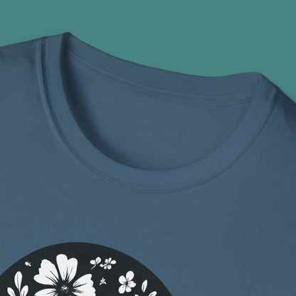 Floral Jellyfish Silhouette Unisex T-Shirt