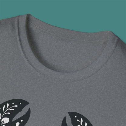 Floral Lobster Silhouette Unisex T-Shirt