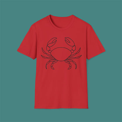Minimalist Line Art Crab Unisex T-Shirt