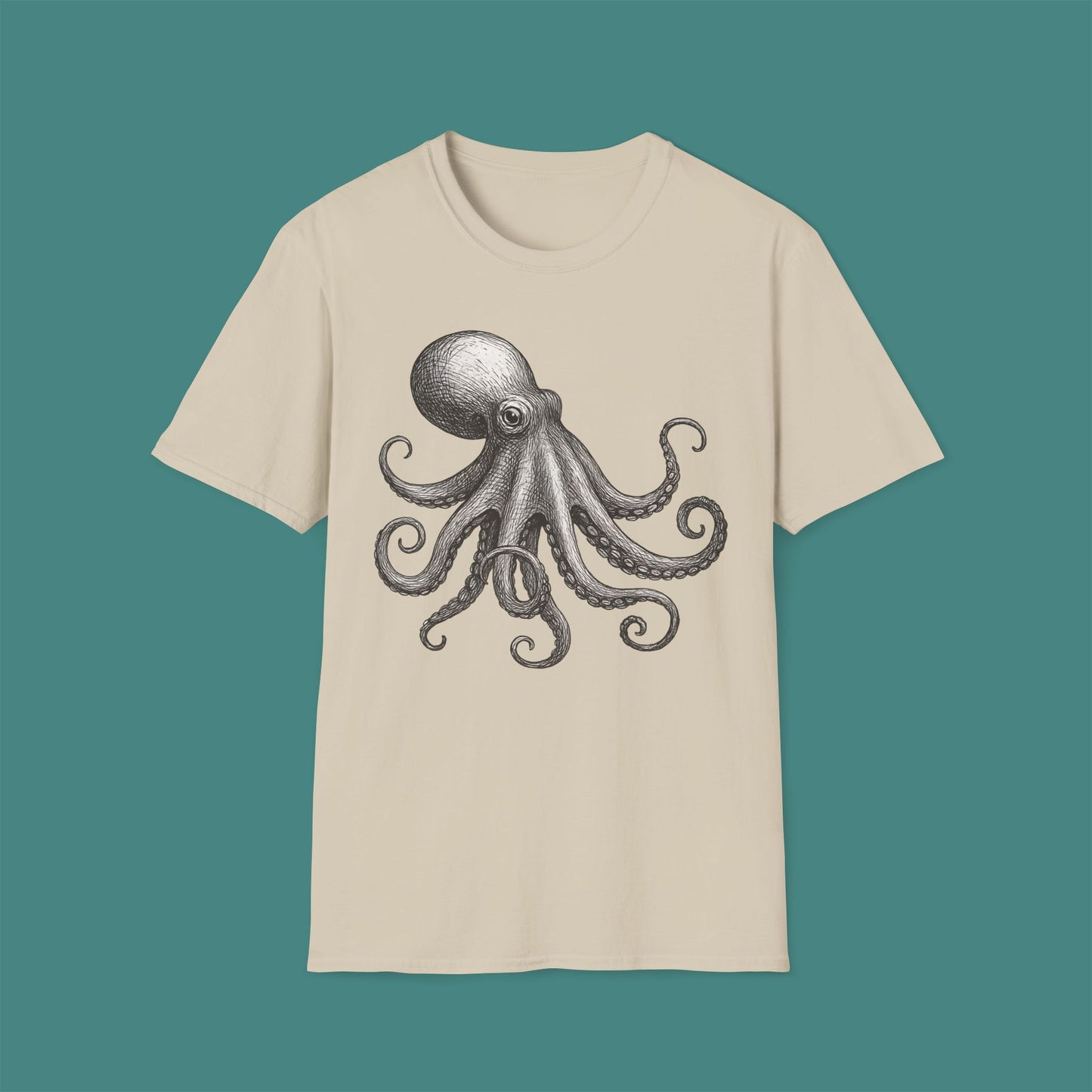 Vintage Etching Octopus Unisex T-Shirt