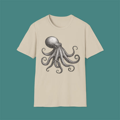 Vintage Etching Octopus Unisex T-Shirt