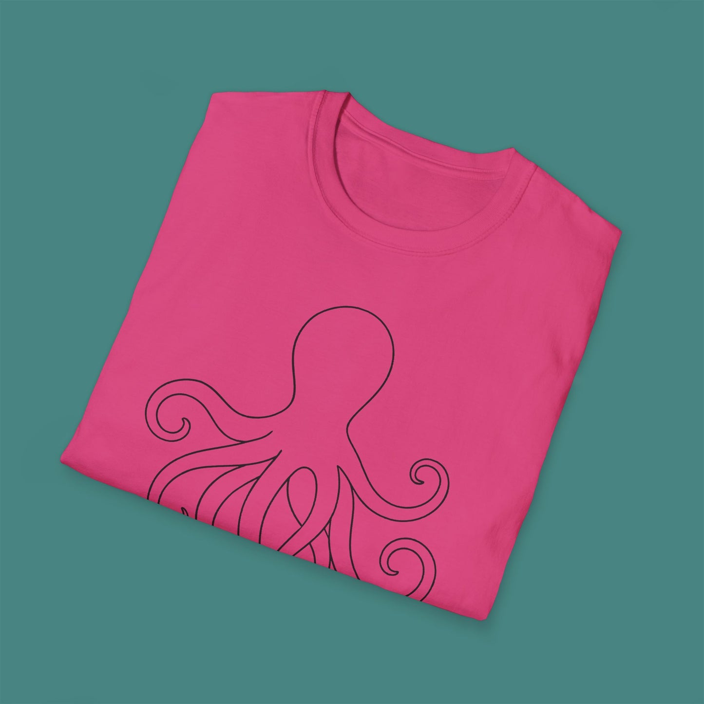 Minimalist Line Art Octopus Unisex T-Shirt