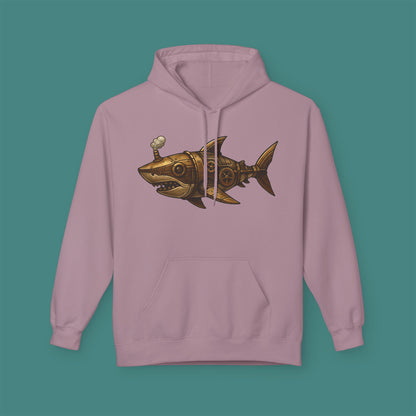 Steampunk Mechanical Shark Fleece Unisex Hoodie
