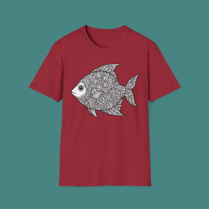 Intricate Mandala Fish Unisex T-Shirt