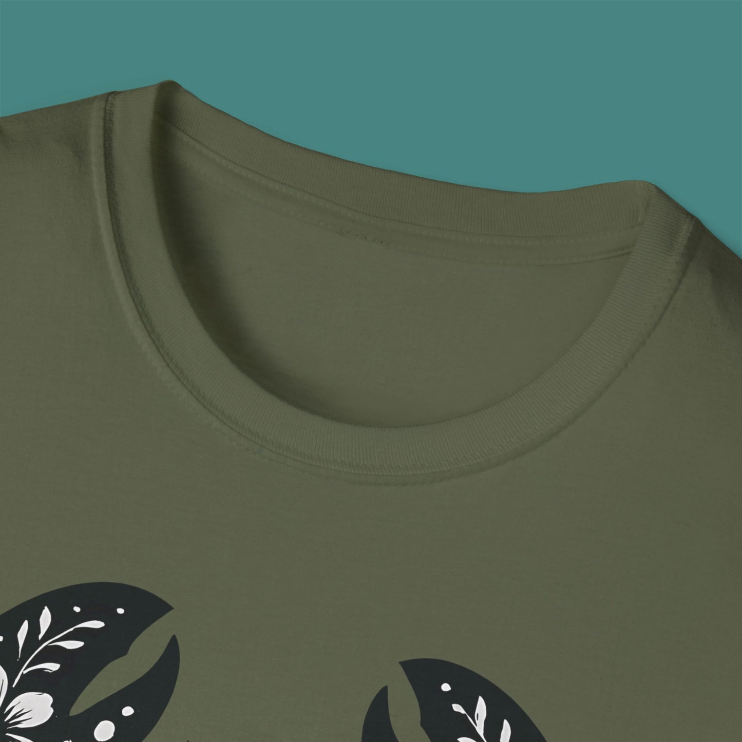 Floral Lobster Silhouette Unisex T-Shirt