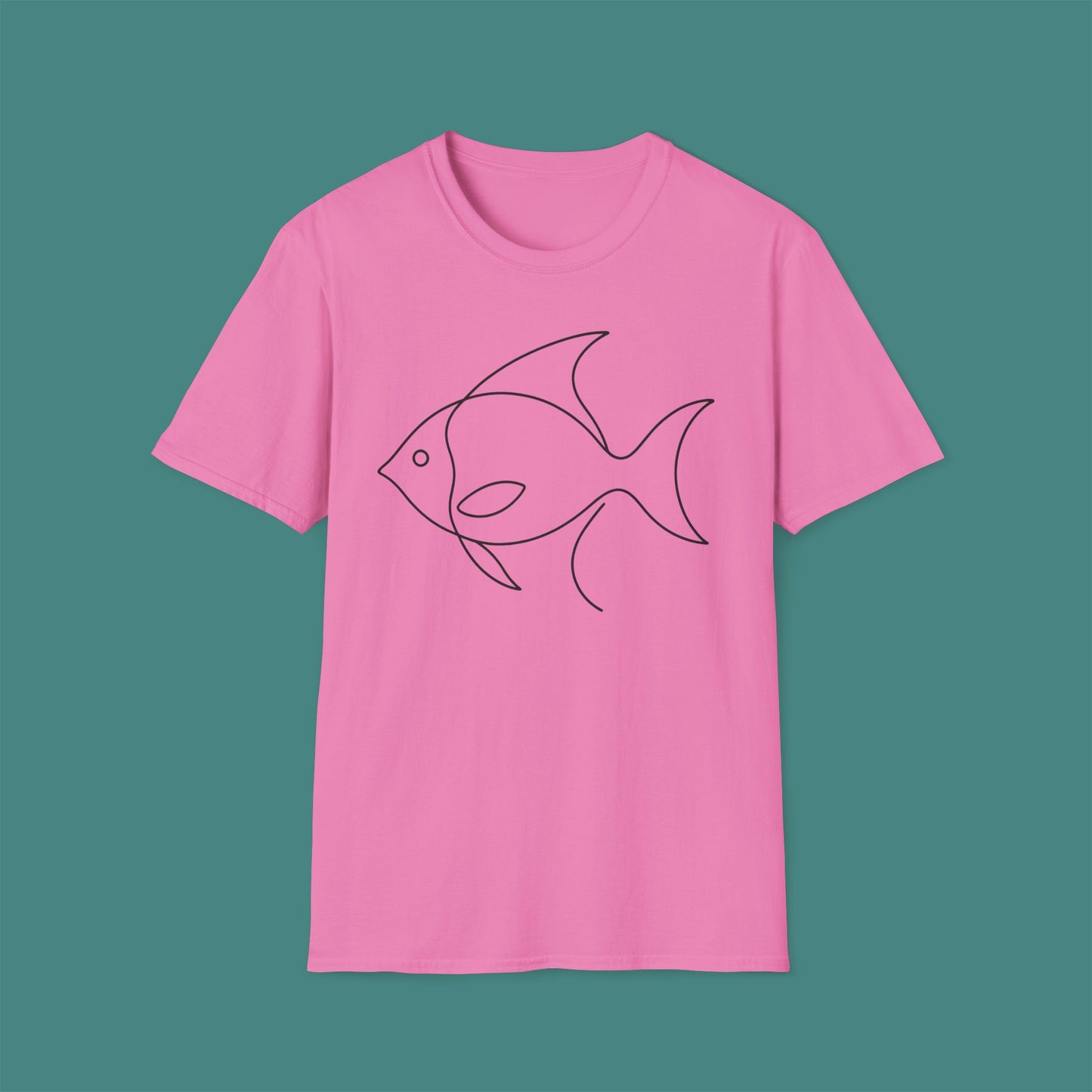 Minimalist Line Art Fish Unisex T-Shirt